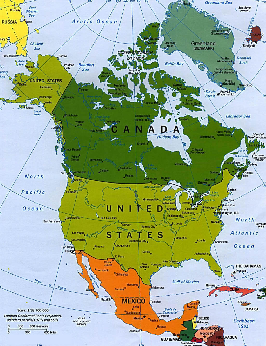 North America Map Countries