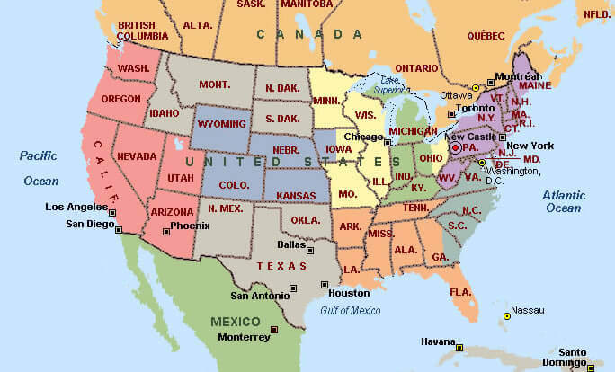 North America Map US
