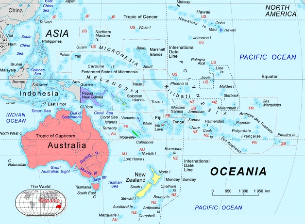 Oceania Map Pacific