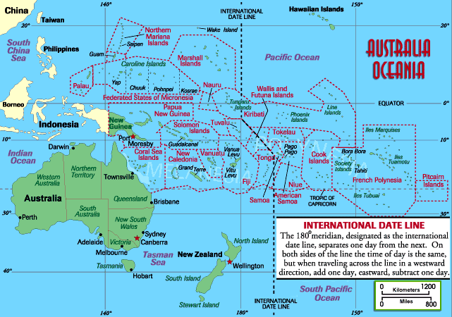 Oceania Map Australia