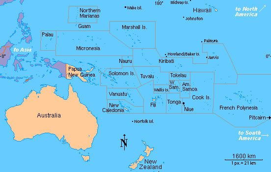Political Map of Oceania