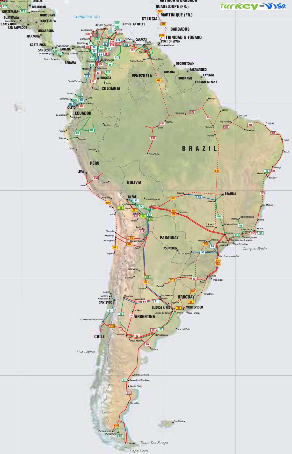 South America Pipelines Map