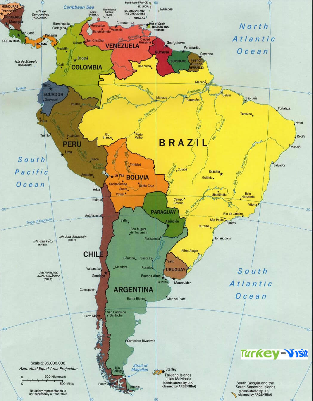 South America Politic Map