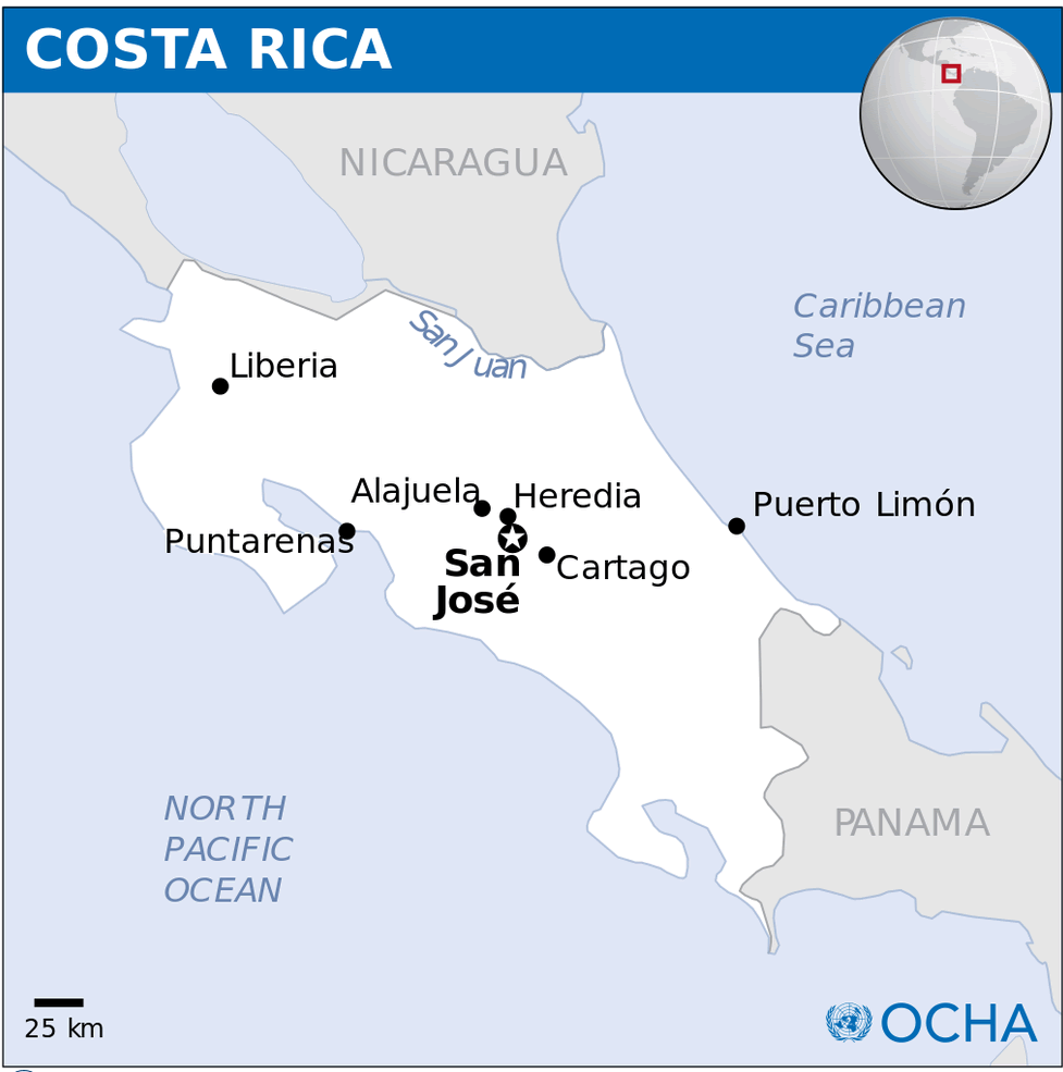 costa rica location map