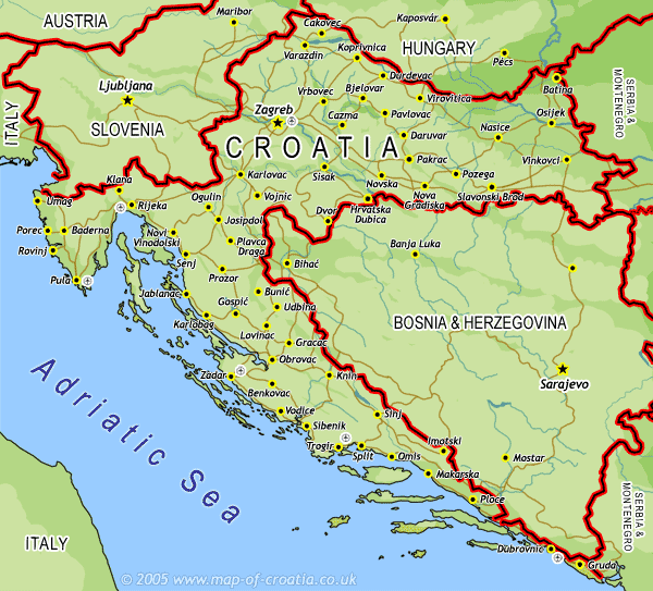 croatia Zadar map