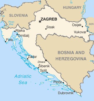 croatia political map Zagreb
