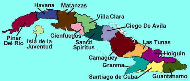 cuba provinces map