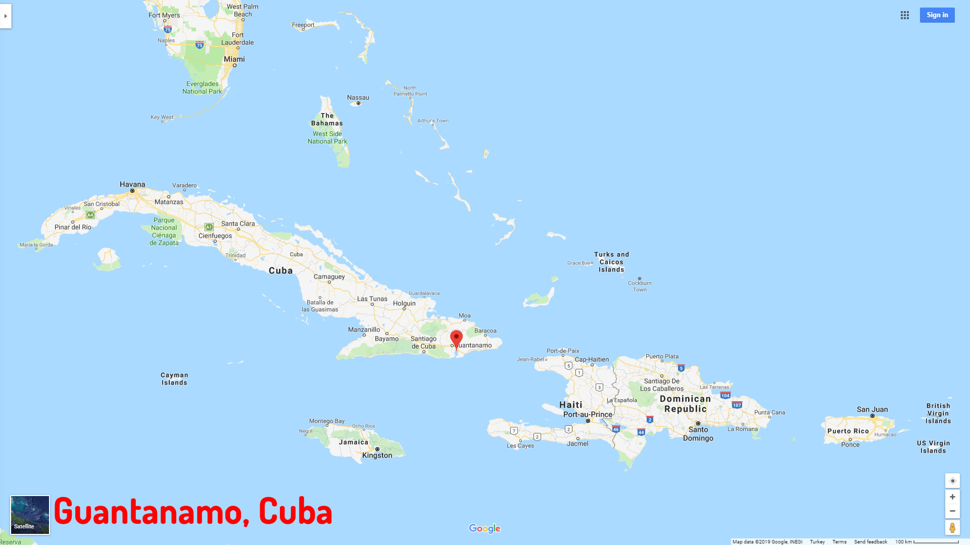 Guantanamo map Cuba
