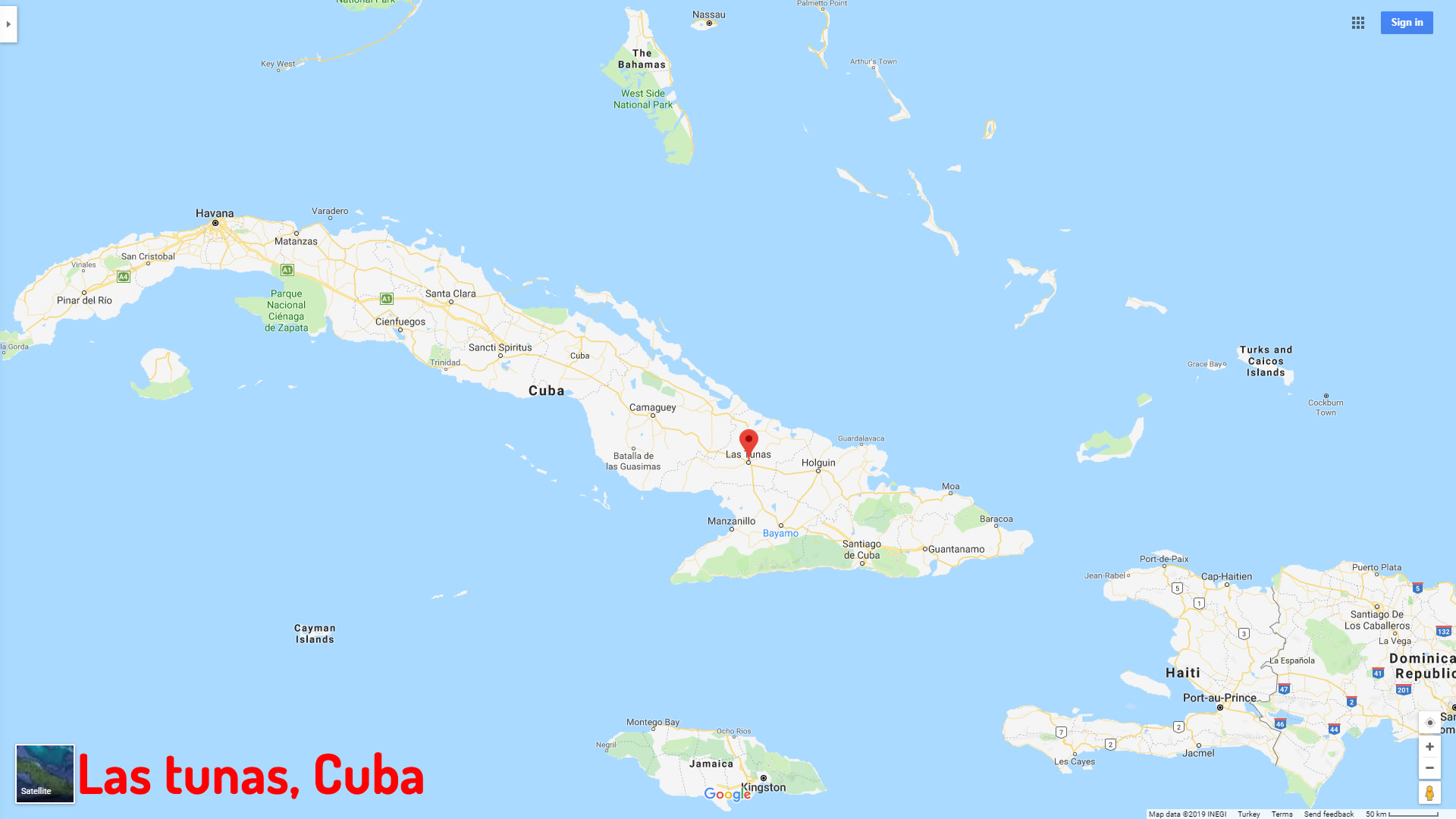 Las tunas map Cuba