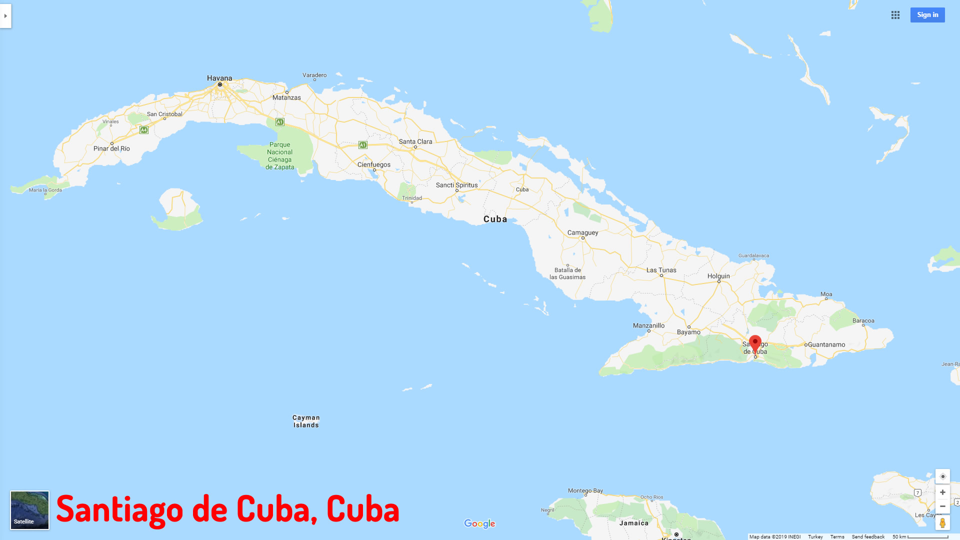Santiago de Cuba map Cuba
