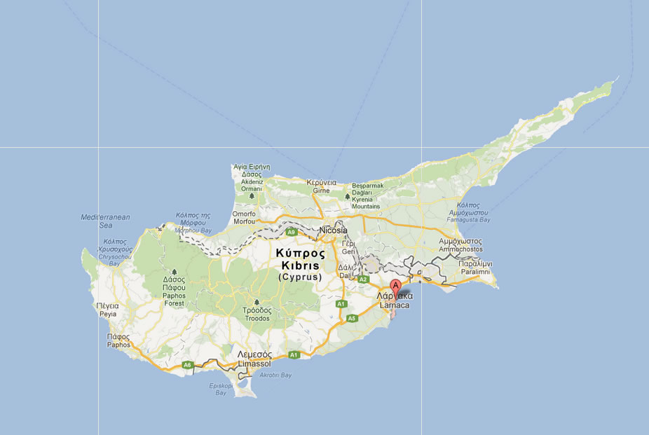 map of Larnaca cyprus