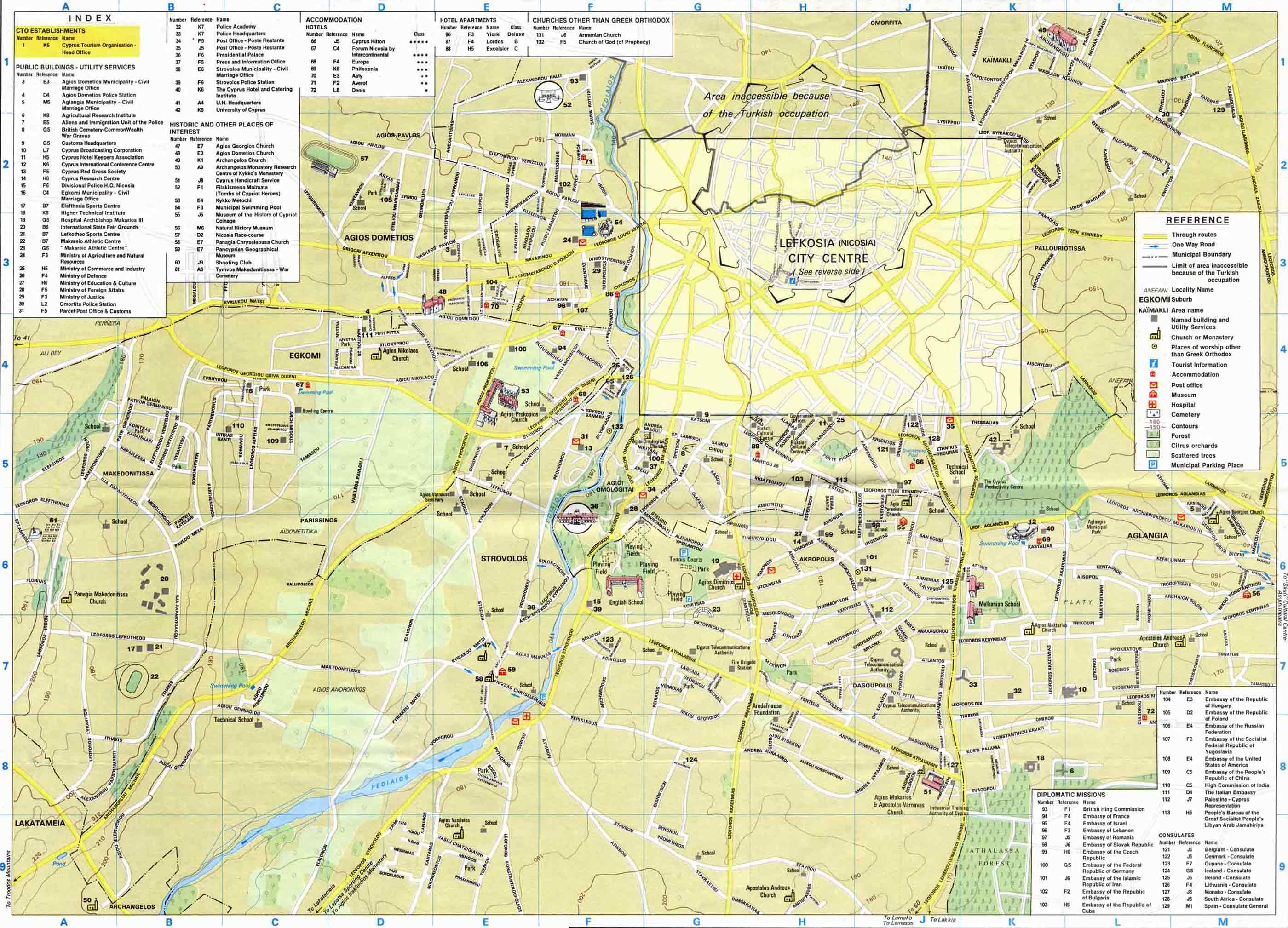 nicosia area map