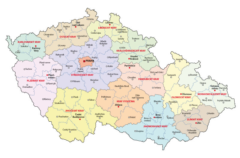 Czech Republic administrative map