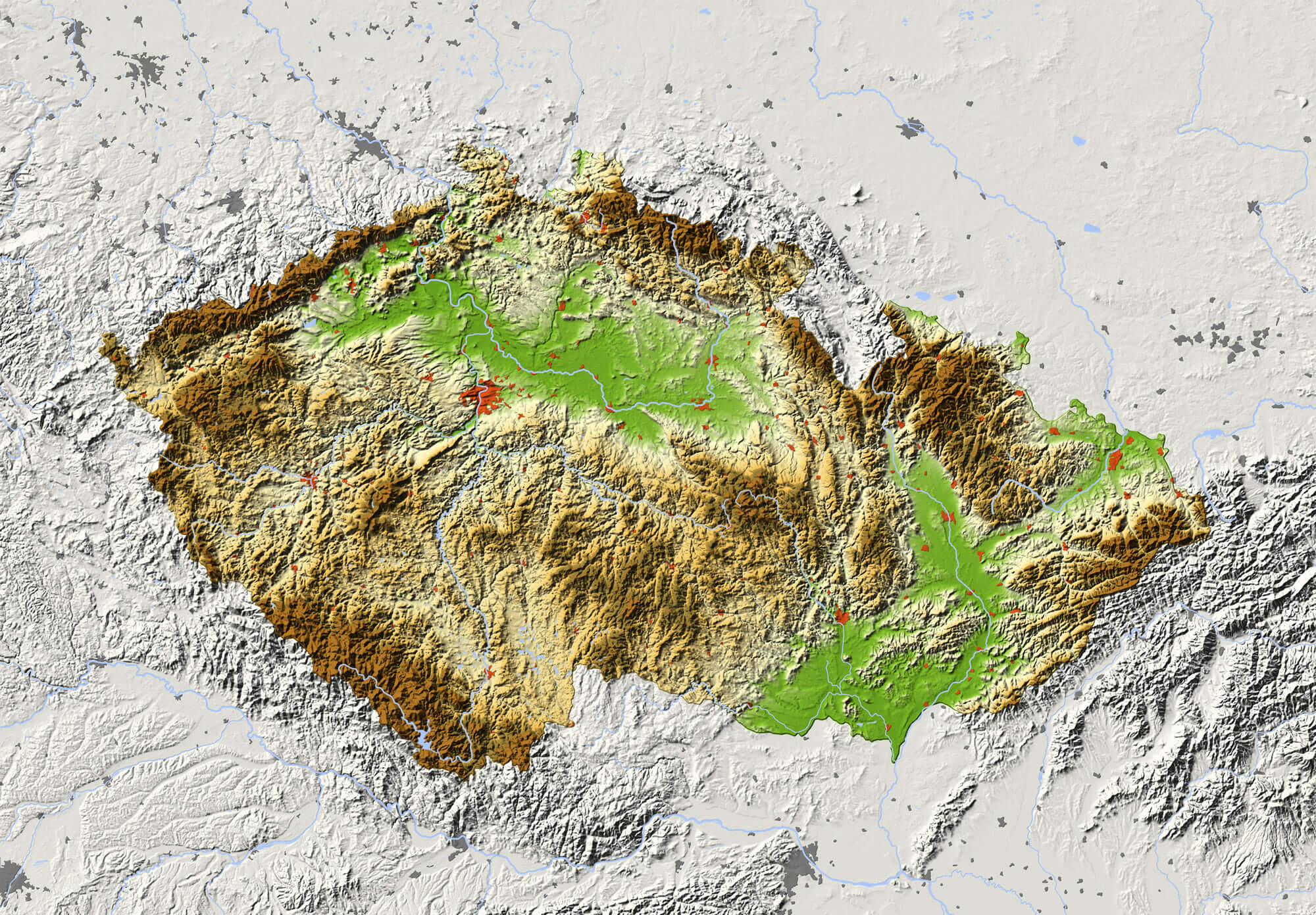 Czech Republic relief map