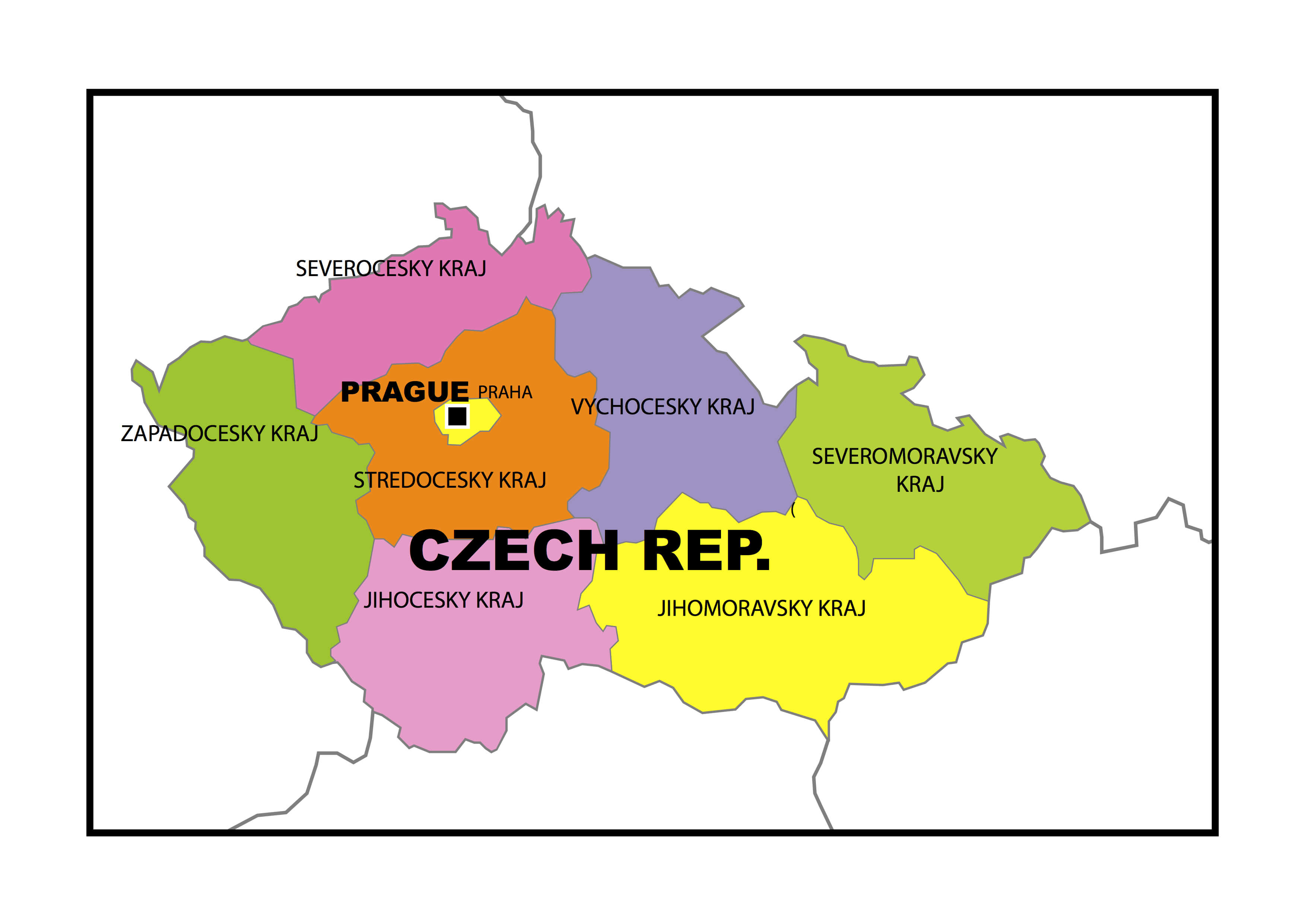 Political map of Czech Republic