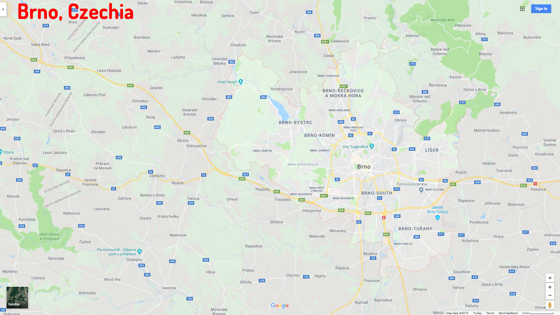 Brno map Czechia