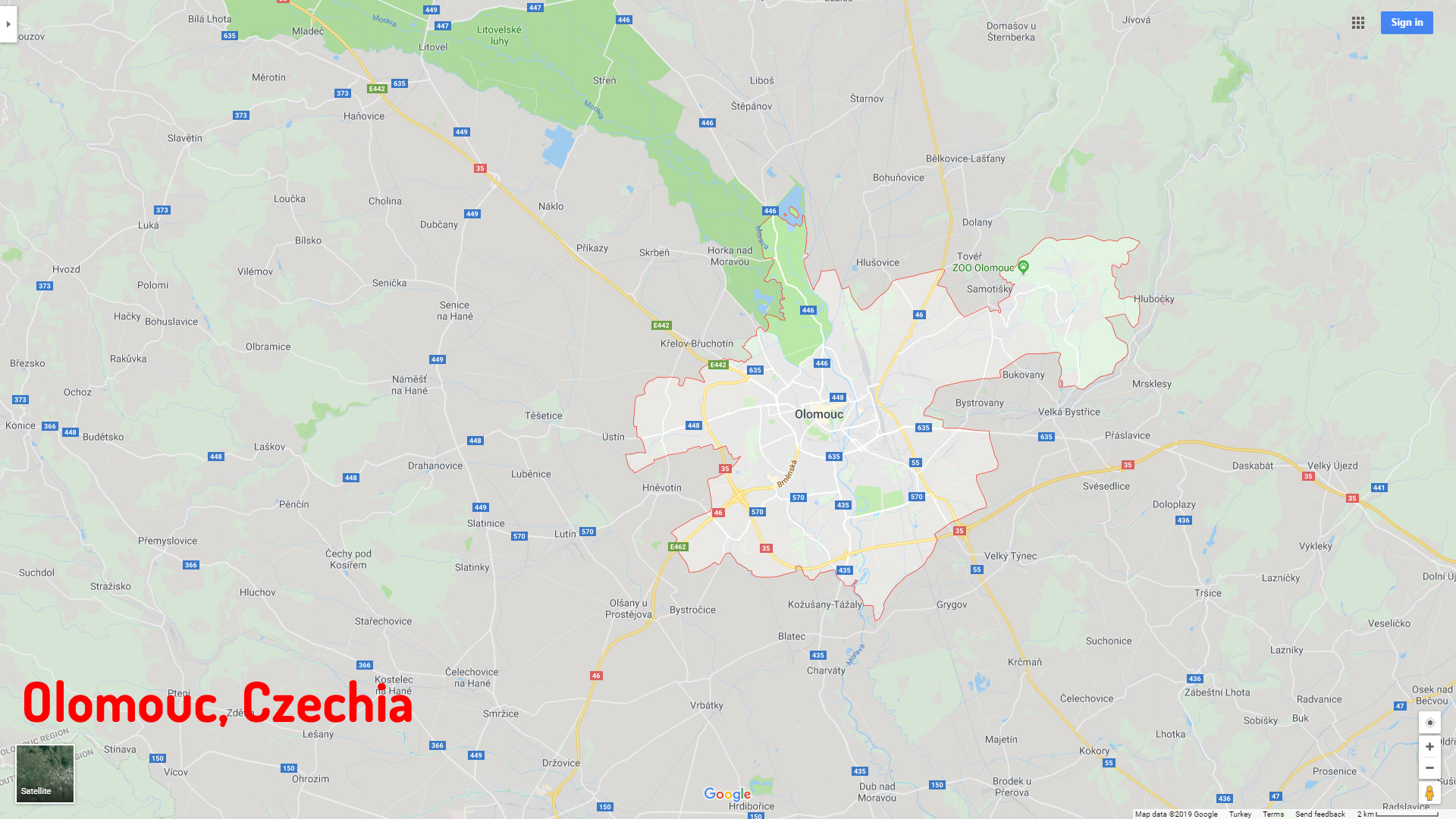 Olomouc map Czechia