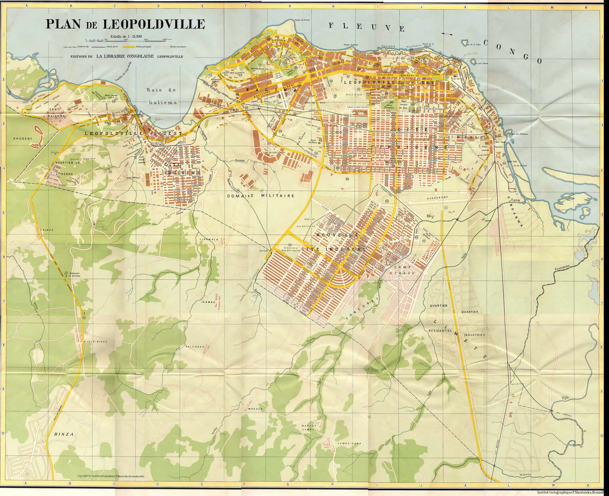 kinshasa map 1954