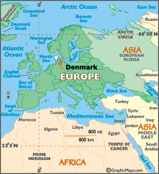 denmark map europe