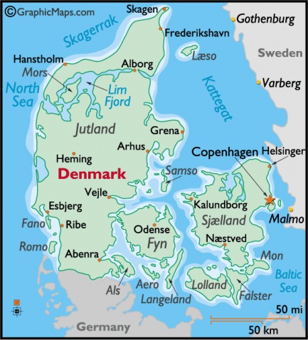 denmark map Holbak