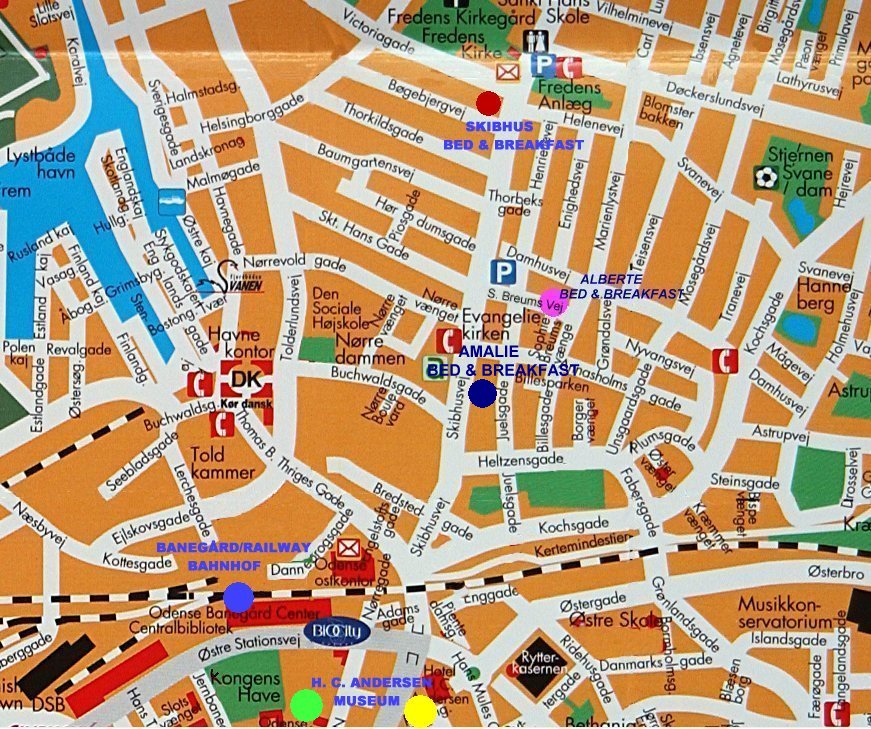 downtown map of Odense