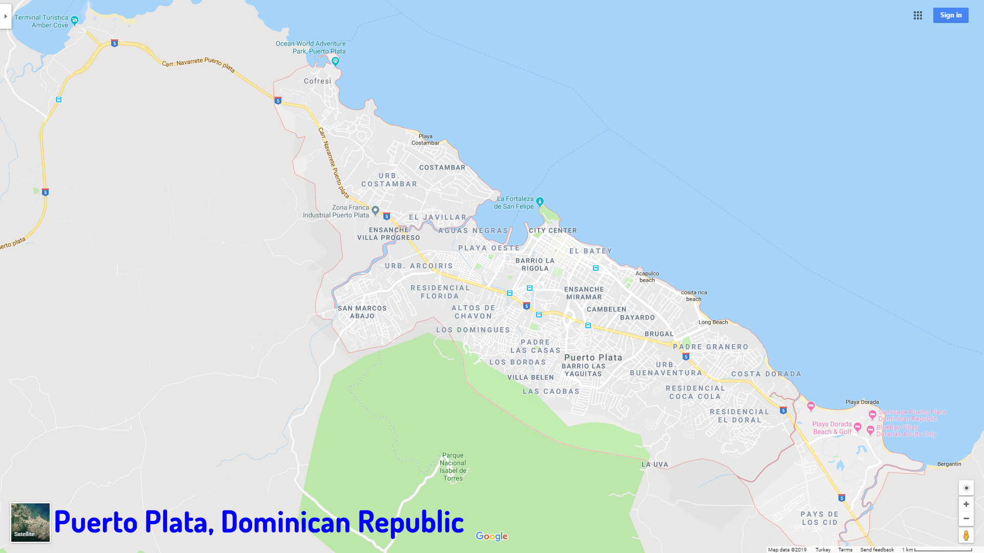 Puerto Plata map Dominican Republic