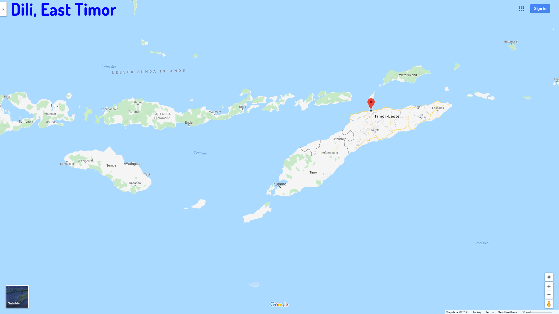 Dili map East Timor
