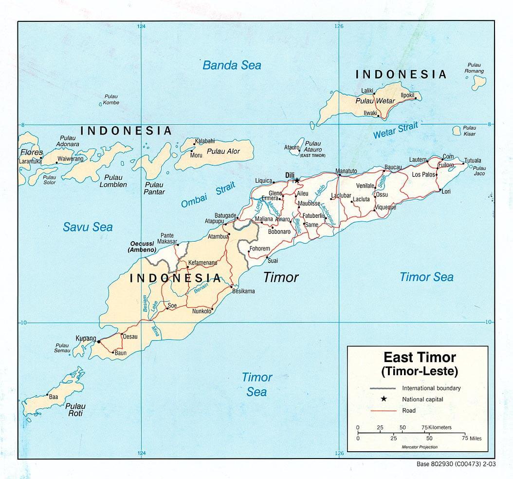 east timor politic map