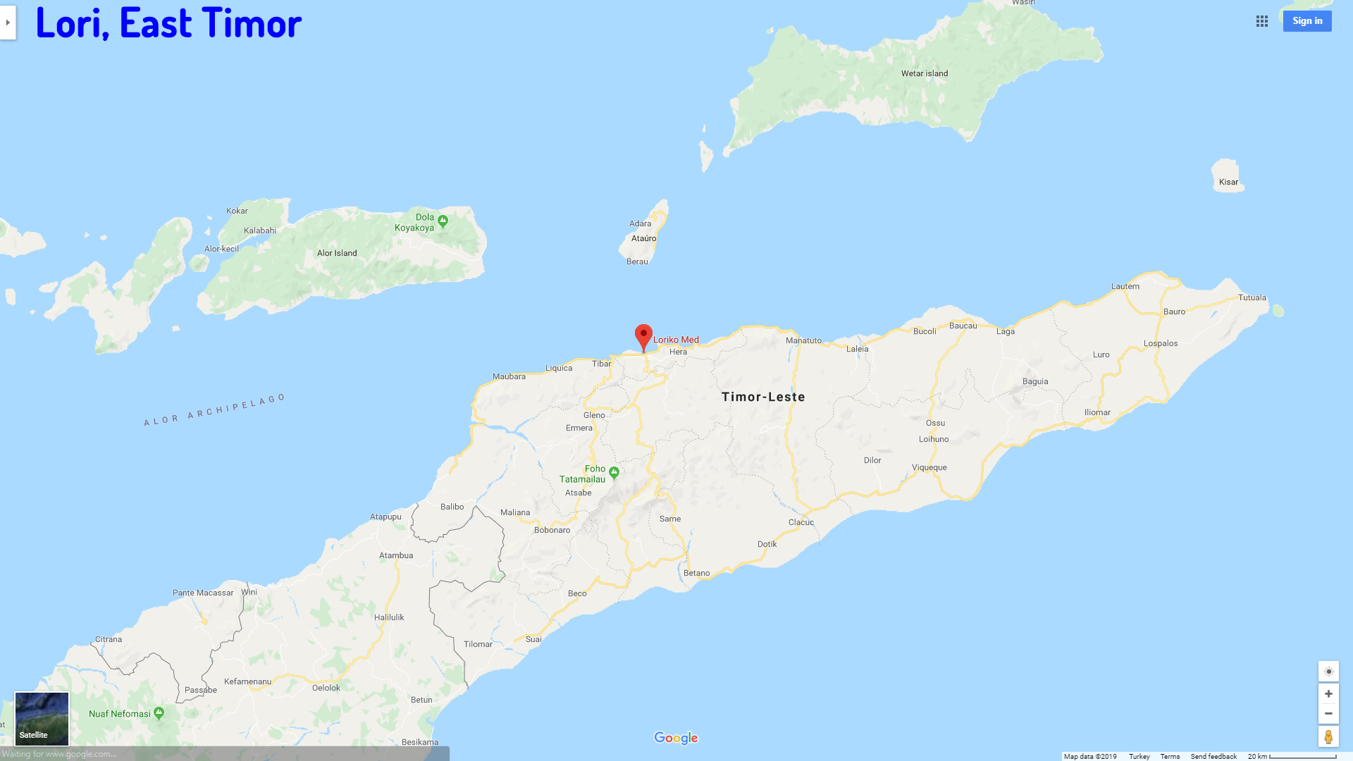 Lori map East Timor