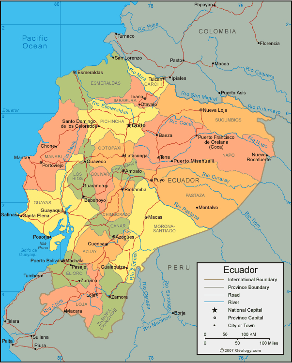 map of ecuador