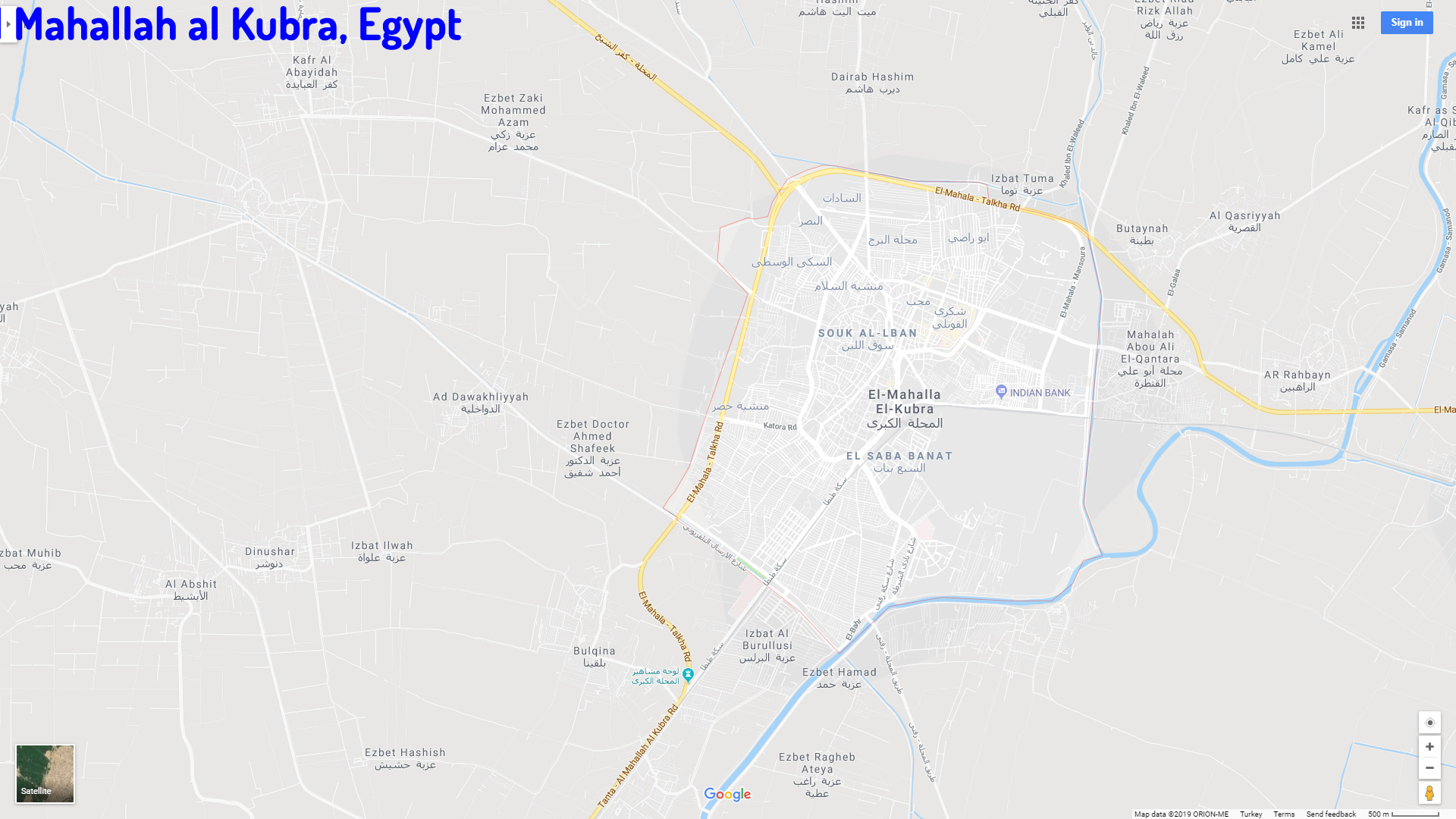 Al Mahallah al Kubra map Egypt