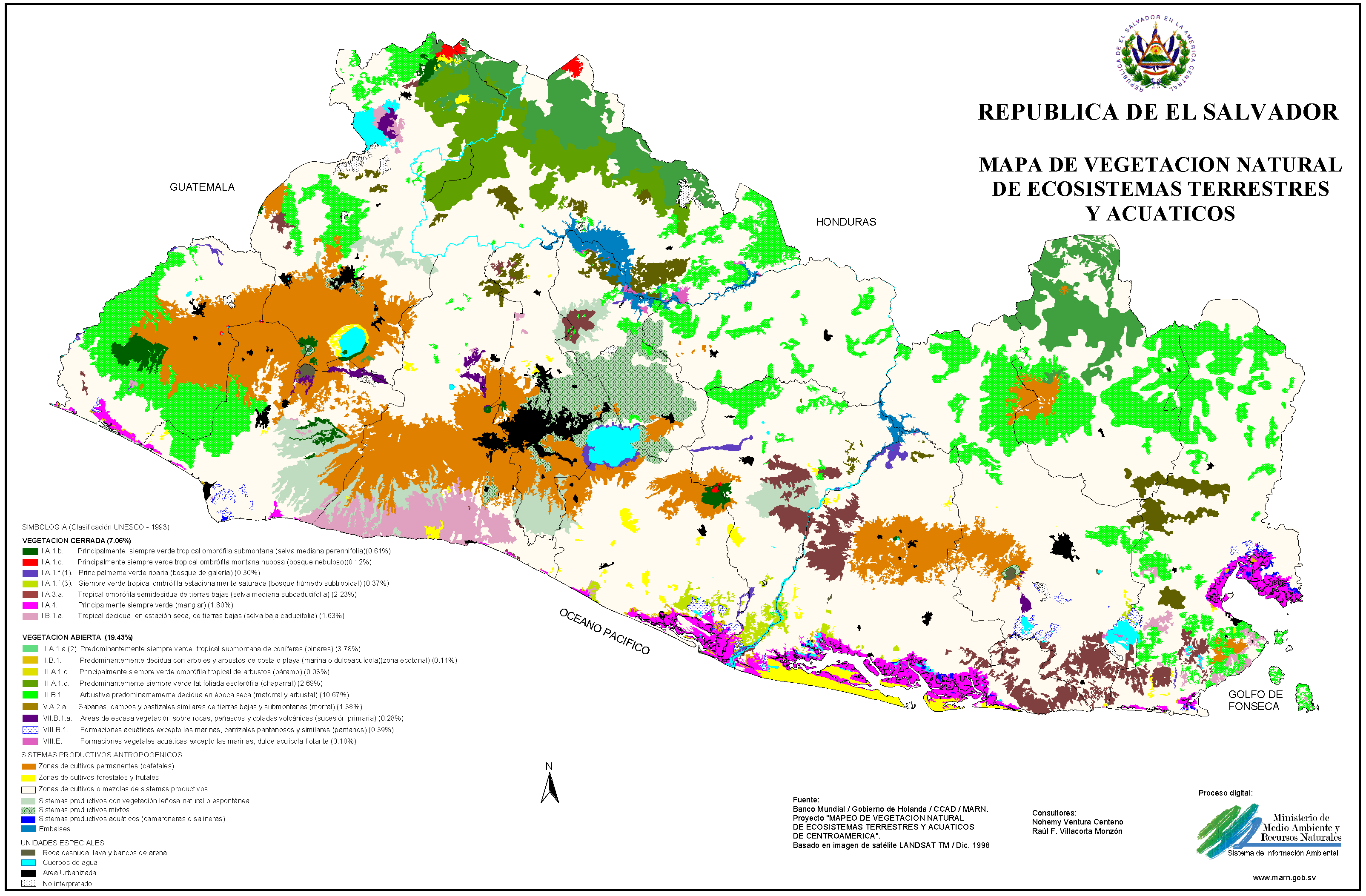 El Salvador Natural Vegetation Map