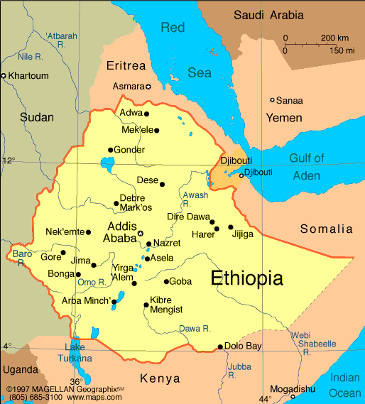 map of Ethiopia