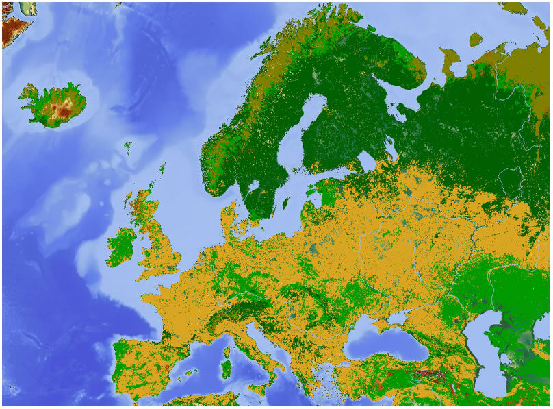 europe land usage map