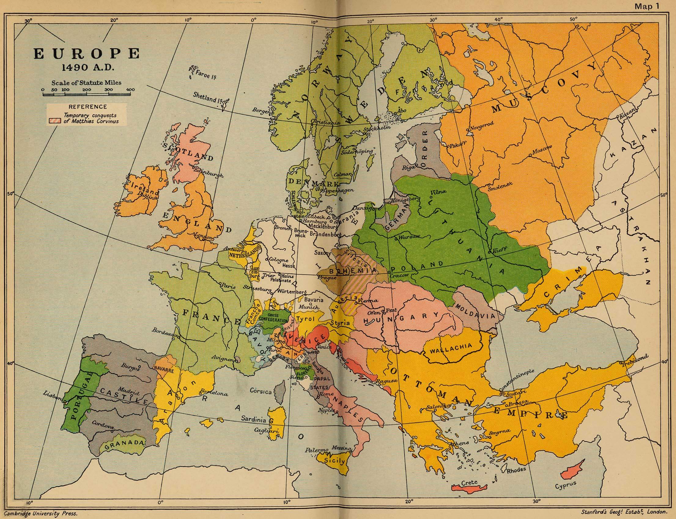 europe map 1490