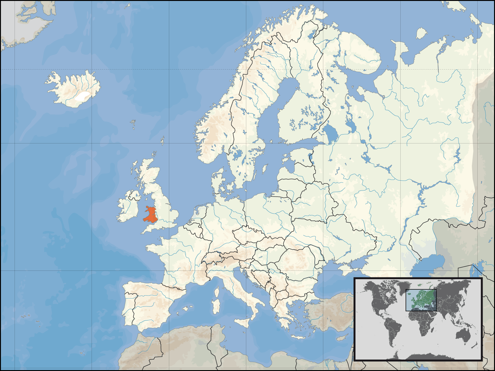 europe map wales