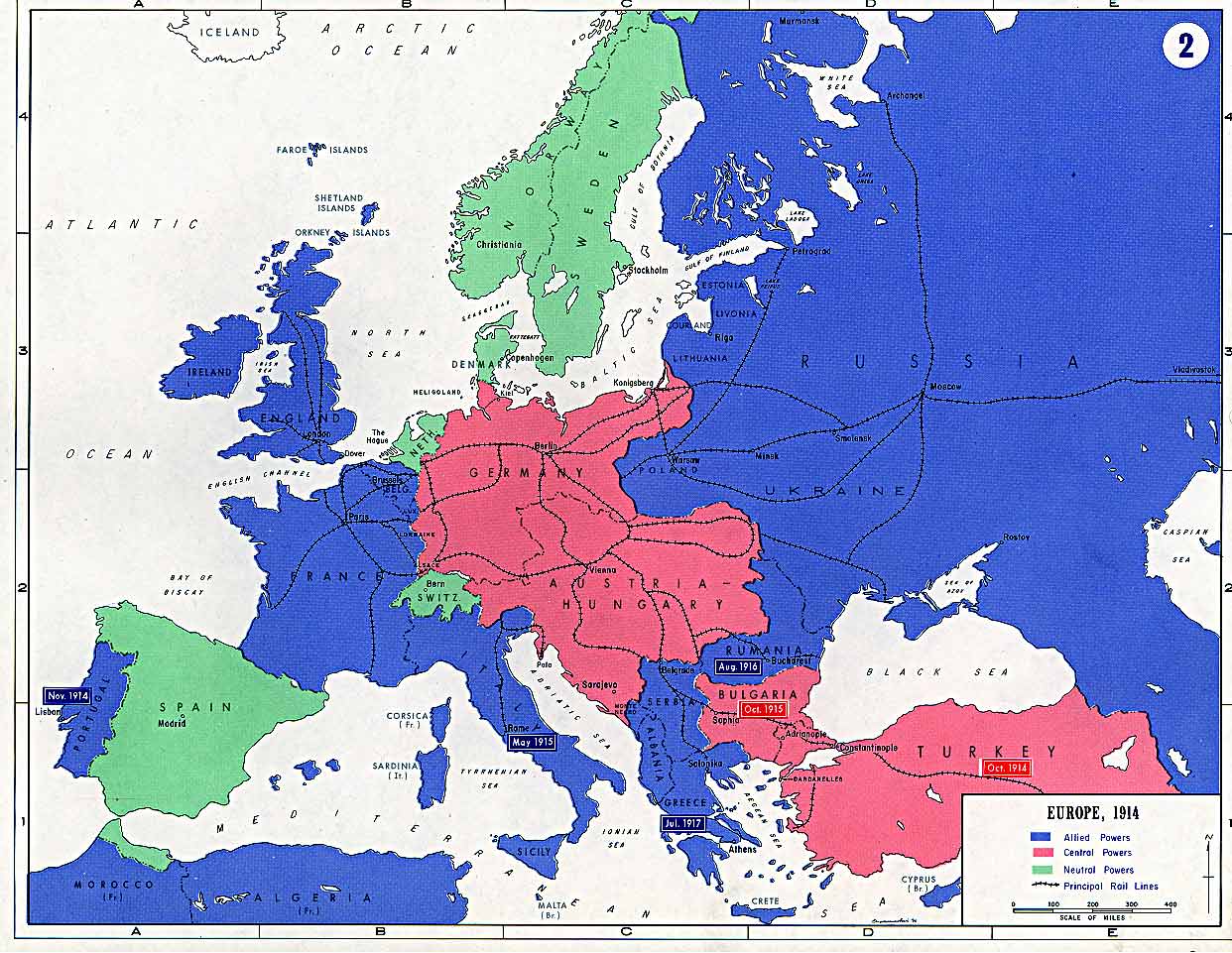 europe map world war 1914
