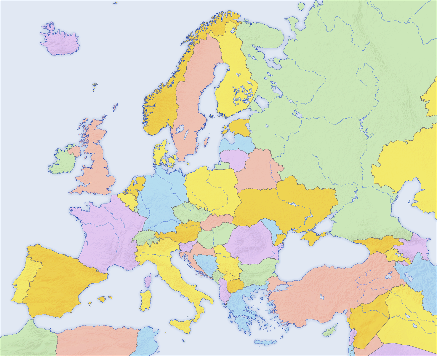 Blank Political Map Of Europe Printable Blank Political Map Of Europe Printable