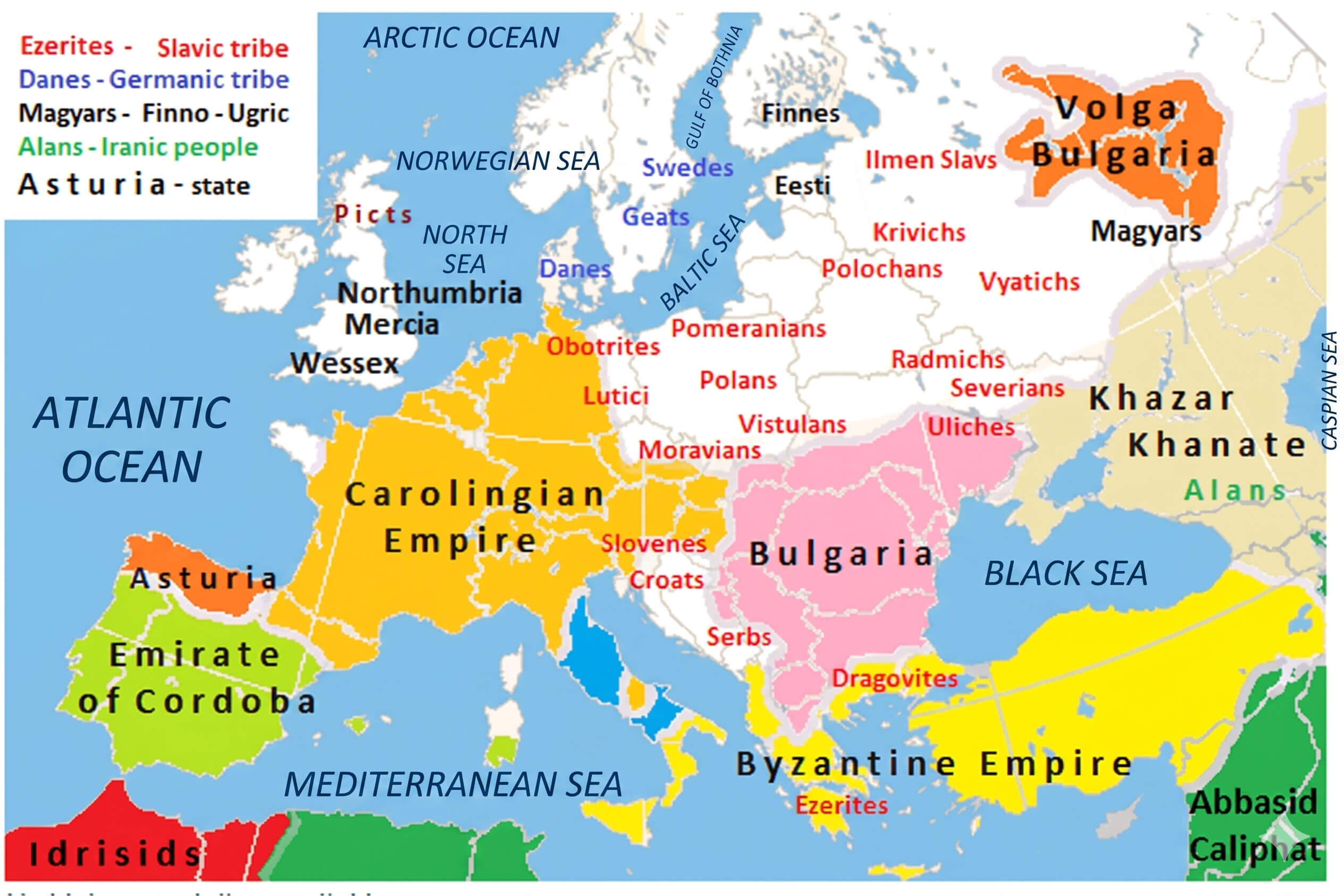 Medieval Europe map 814