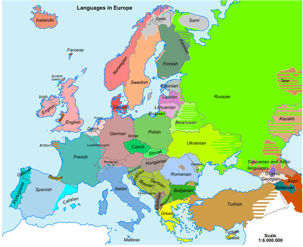 rectified languages map of europe