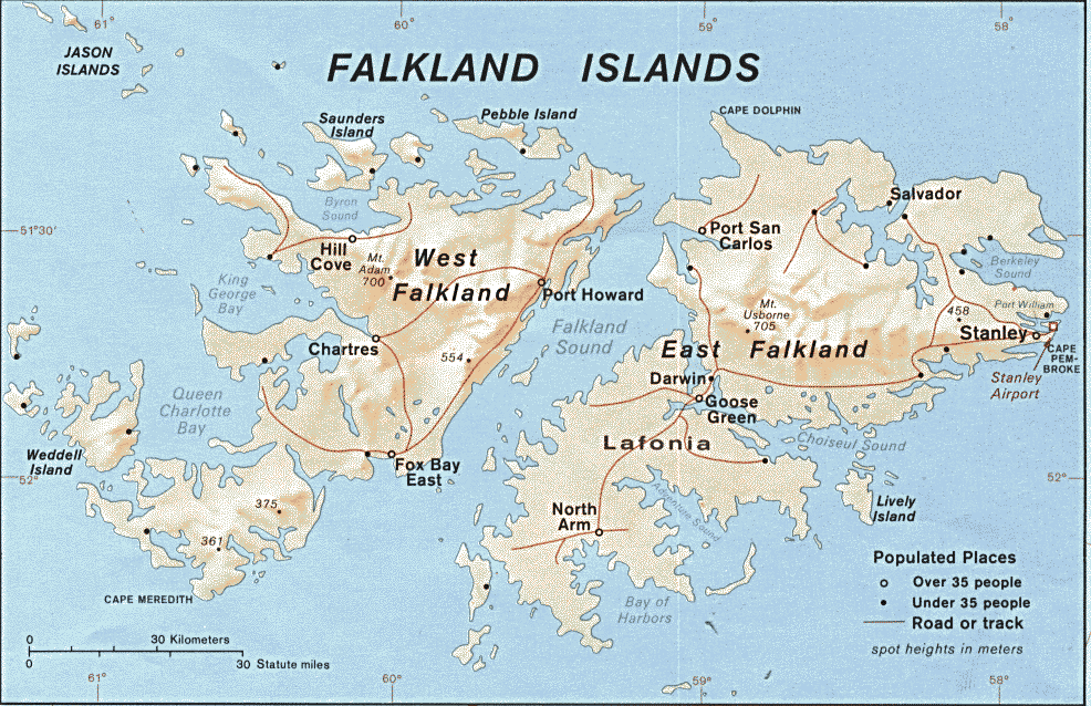 Falkland Islands Map 1982