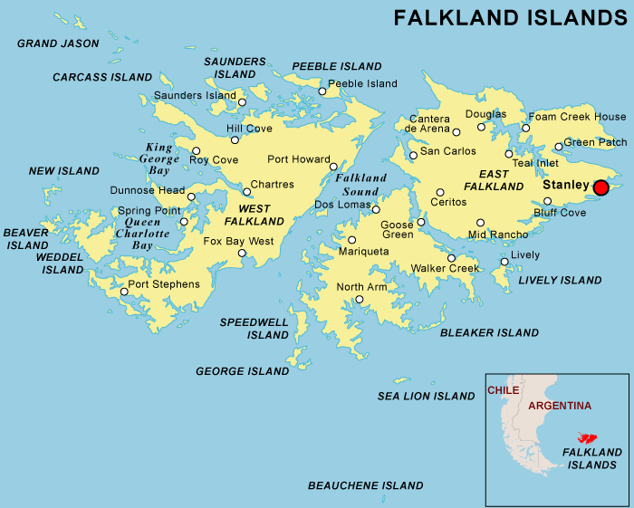 Falkland Islands Political Map