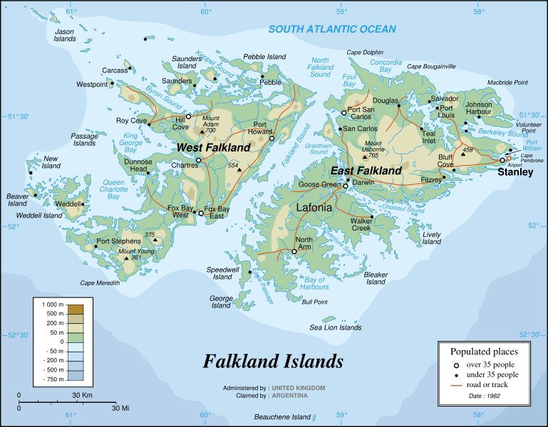 map of Falkland Islands