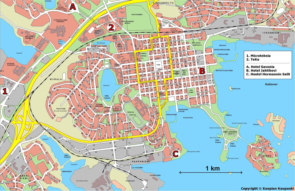 kuopio city center map