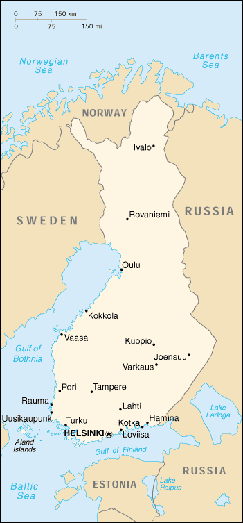map of finland Nokia
