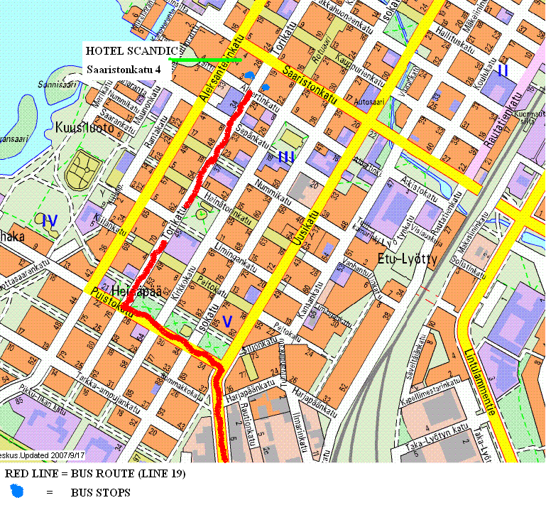 Oulu city centre map