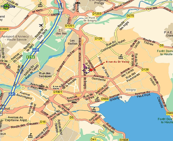 Annecy city map