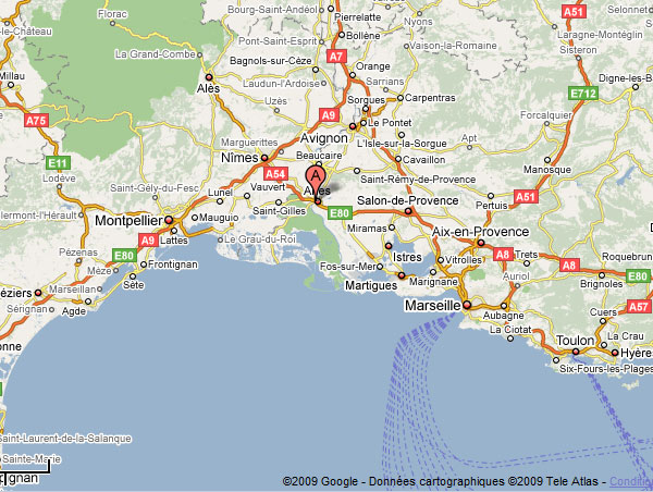 Arles marseille regions map