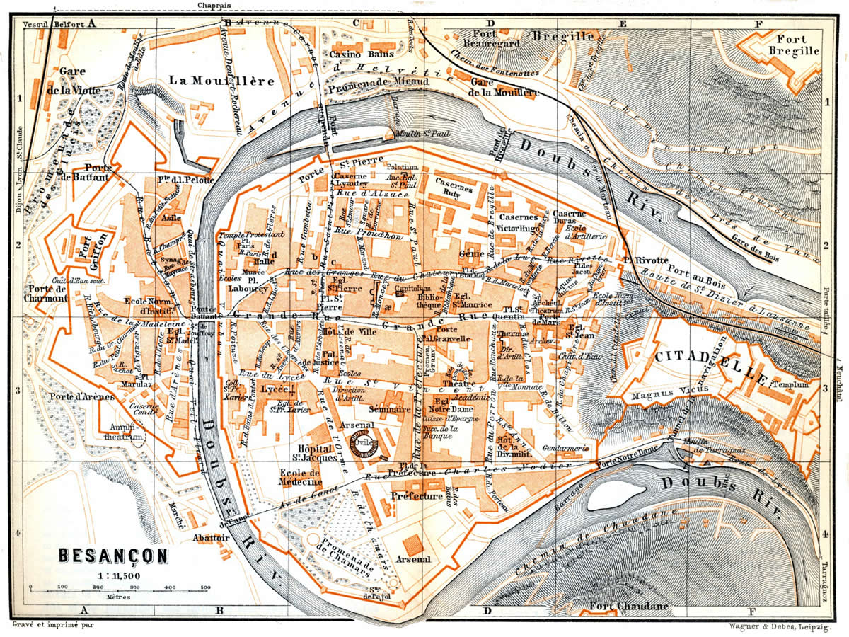 Map of Besancon 1899