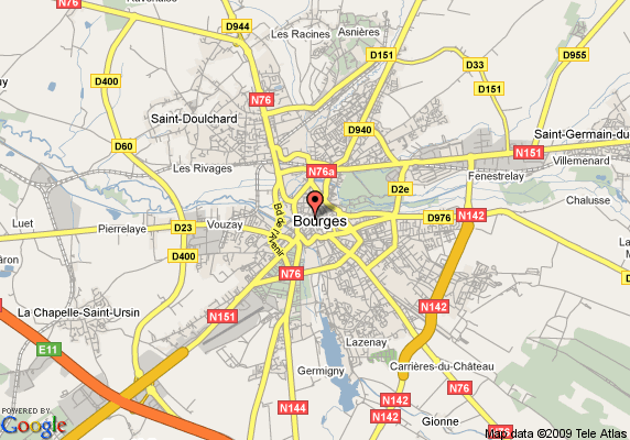 Bourges hotels map
